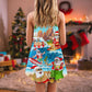 Santa Beach Holiday Fun – Women's Summer Sleeveless V-Neck Camisole Dress