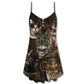 Steampunk Vintage Cat Style – Women's Summer Sleeveless V-Neck Camisole Dress