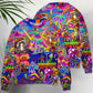 Hippie Magic Trippy Mushroom Art – Sweater - Ugly Christmas Sweater