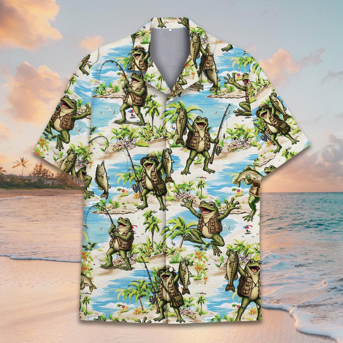 Funny Frog Fishing Tropical Fisherman Fish – Hawaiian Shirt