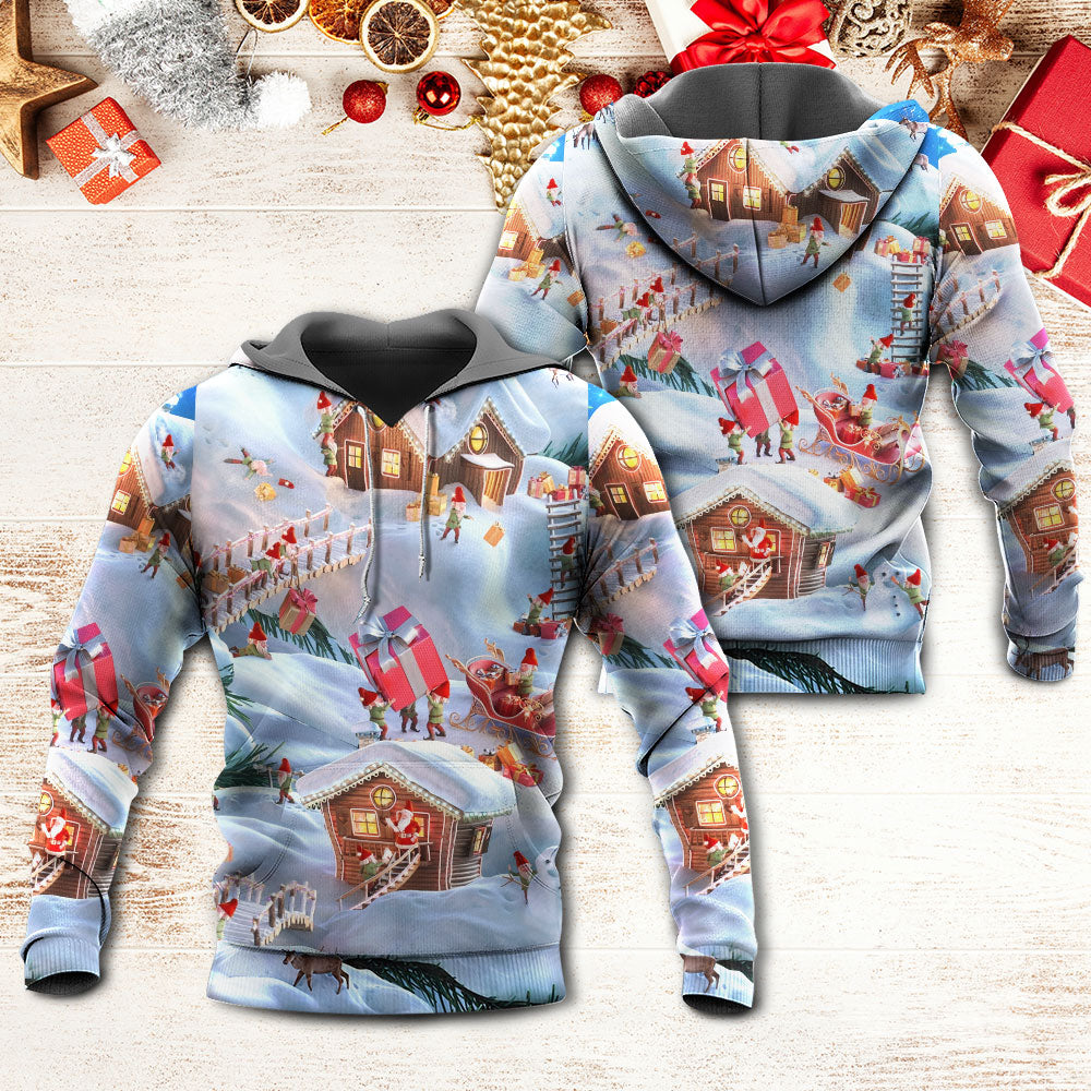 Christmas Santa And Gnome Merry Xmas - Hoodie