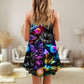 Cat Playing Golf Neon Lightning – Women's Summer Sleeveless V-Neck Camisole Dress