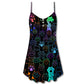 Cute Little Cat Paw Print – Women's Summer Sleeveless V-Neck Camisole Dress