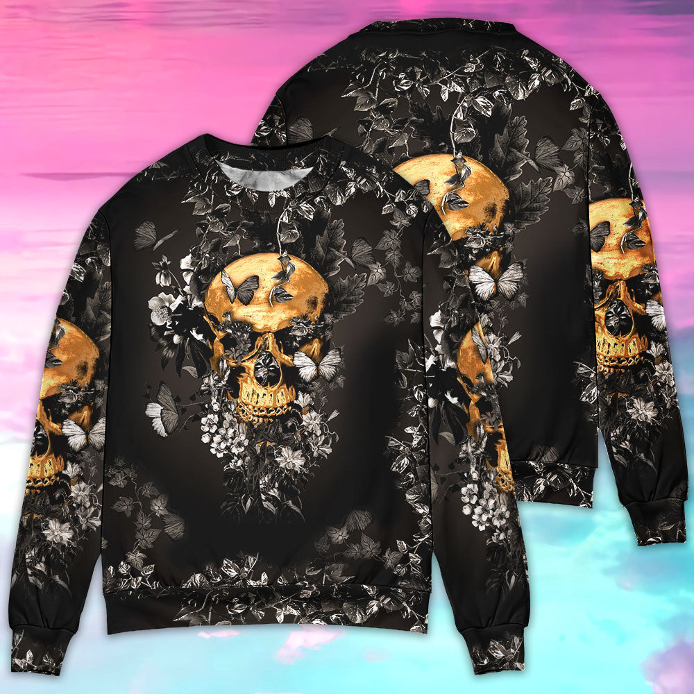 Skull Flowers Growth From Darkness – Sweater - Ugly Christmas Sweater