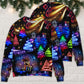 Christmas Neon Art Santa Snowman – Sweater - Ugly Christmas Sweater