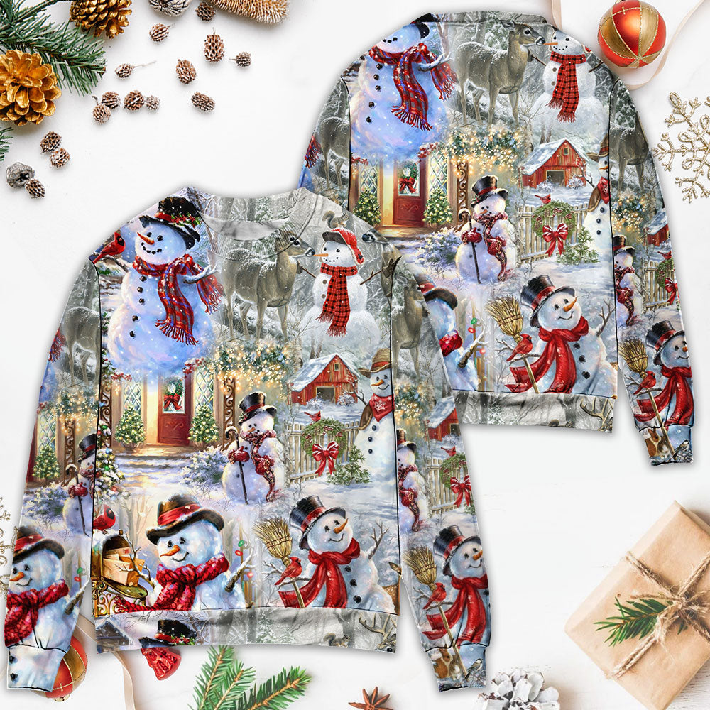 Christmas Snowman Merry Xmas Style – Sweater - Ugly Christmas Sweater