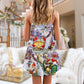 Santa And Gnomes Christmas Fun – Women's Summer Sleeveless V-Neck Camisole Dress