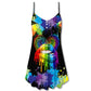 Pride Lips Color Of Happiness – Women's Summer Sleeveless V-Neck Camisole Dress