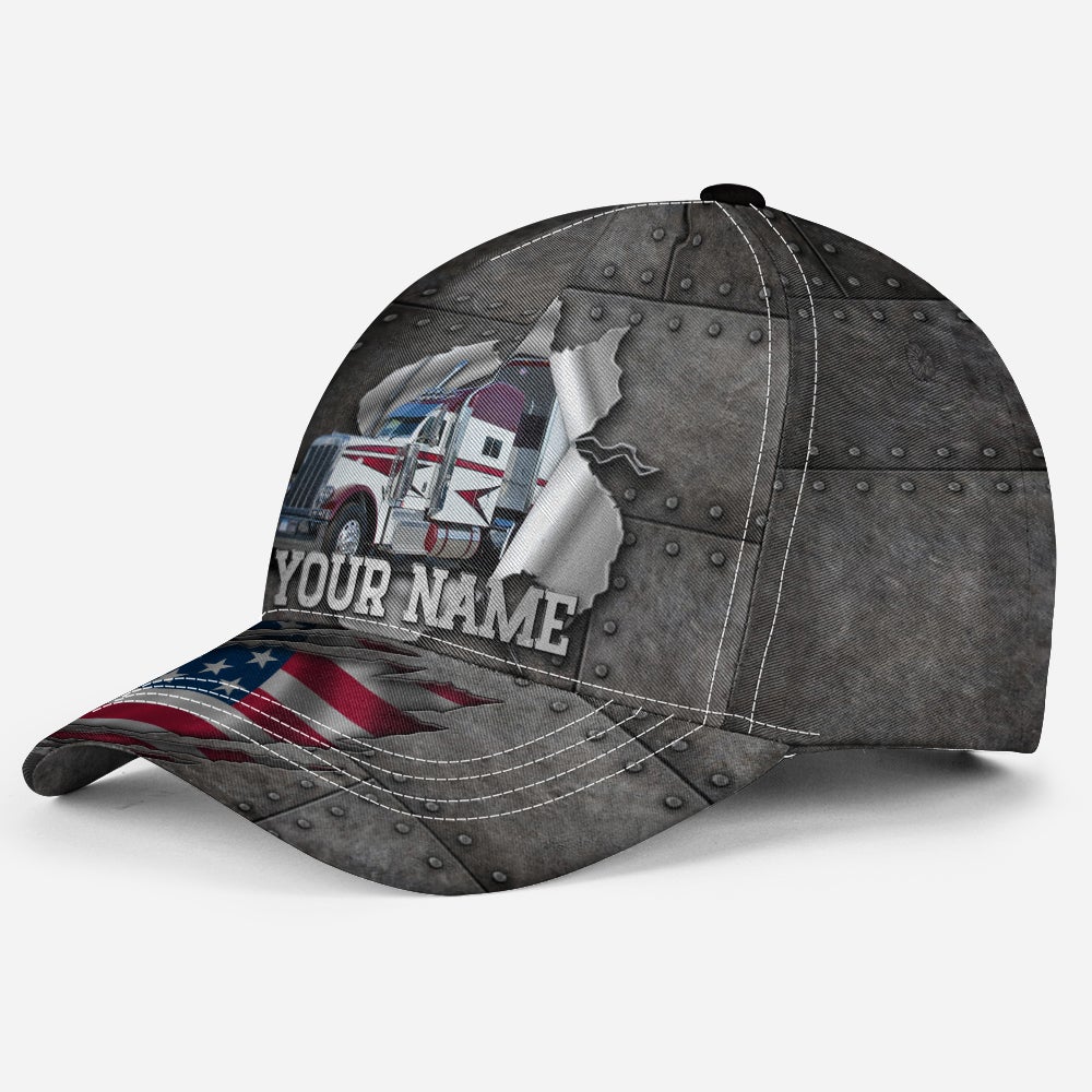 Custom Truck Silver American Personalized Name – Classic Cap