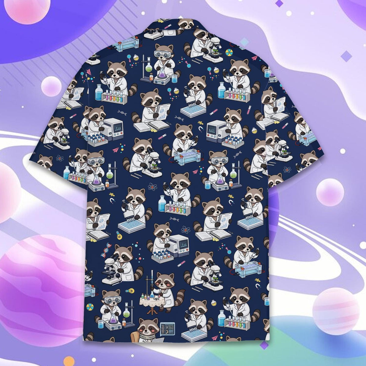 Cute Raccoon Scientist STEM Lab Experiment – Hawaiian Shirt