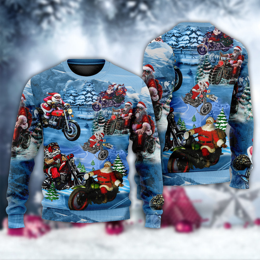 Christmas Driving With Santa Claus – Sweater - Ugly Christmas Sweater