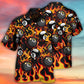 Flaming Eight Ball Billiards Fire Art – Hawaiian Shirt