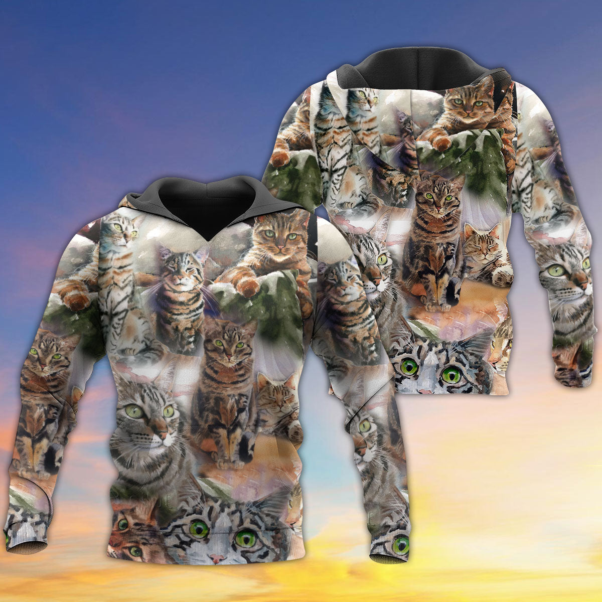 Tabby Cat Daily Portrait Art – 3D Hoodie