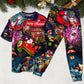 Christmas Spreading Love Santa - Pajamas Short Sleeve - Owls Matrix LTD