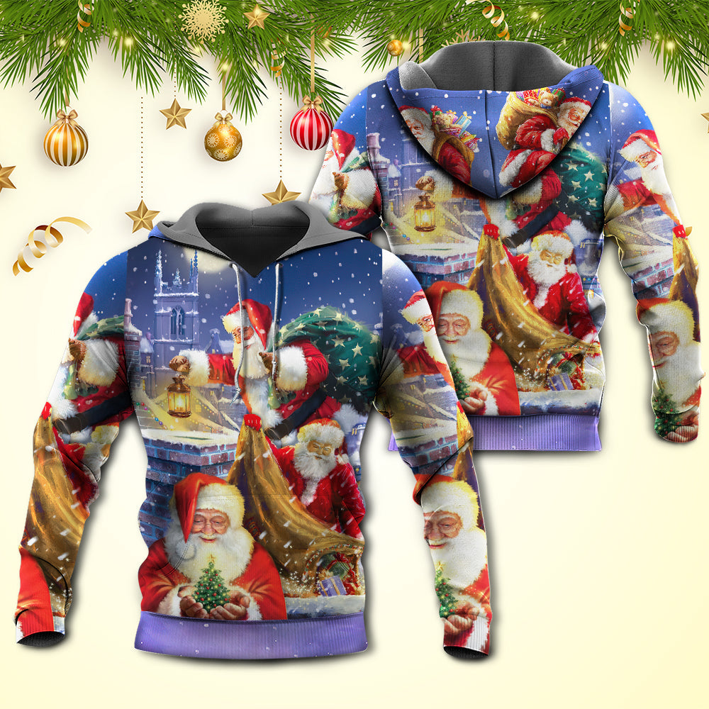 Funny Santa Rooftop Art - 3D Hoodie