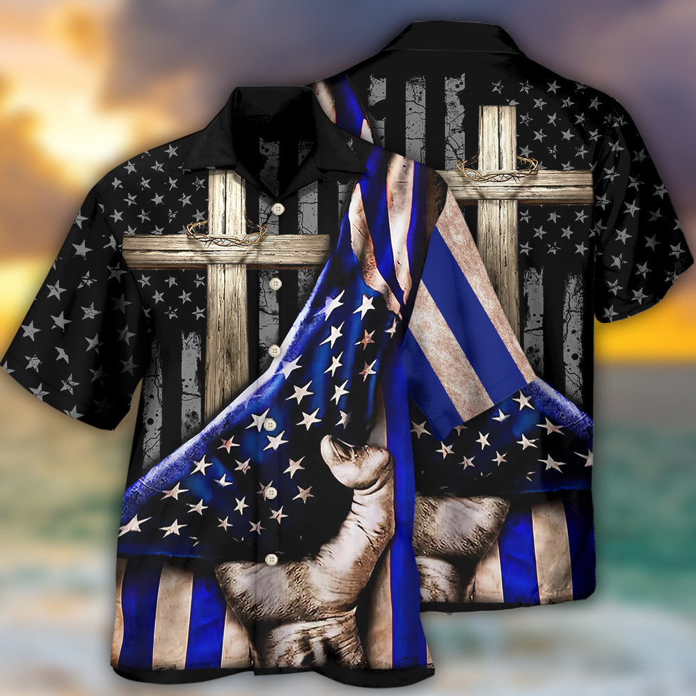 Jesus Faith Cross Support The Blue – Hawaiian Shirt