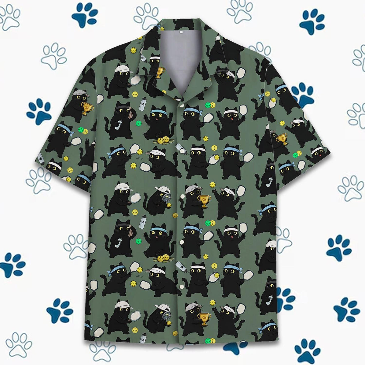 Black Cat Pickleball Funny Sports Tournament – Hawaiian Shirt