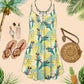 Tropical Parrot Summer Love – Women's Summer Sleeveless V-Neck Camisole Dress