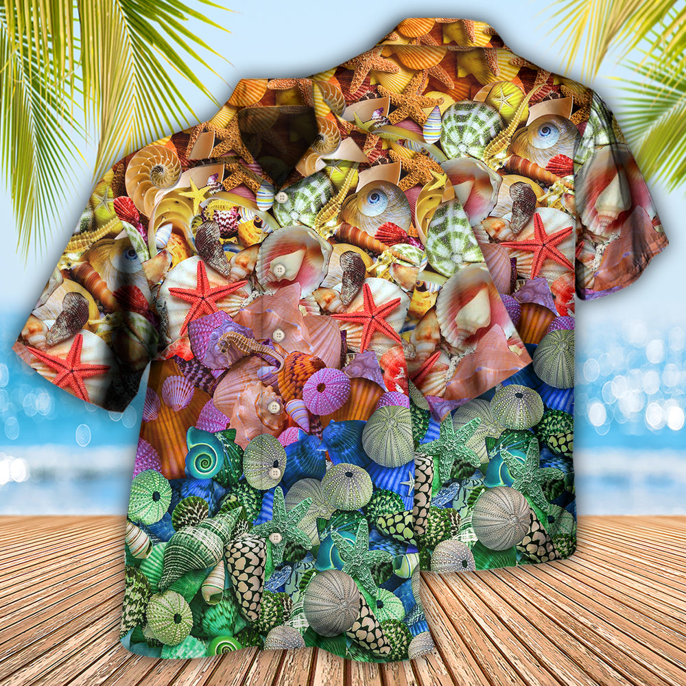 Beach Starfish And Seashells Coastal - Hawaiian Shirt
