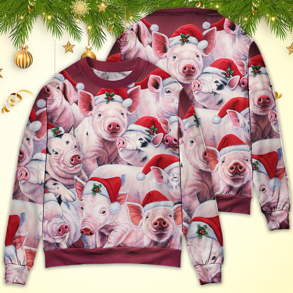 Christmas Piggies Funny Xmas Is Coming – Sweater - Ugly Christmas Sweater