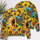 Hippie Sunflowers Peace Sign Art Style – Sweater - Ugly Christmas Sweater