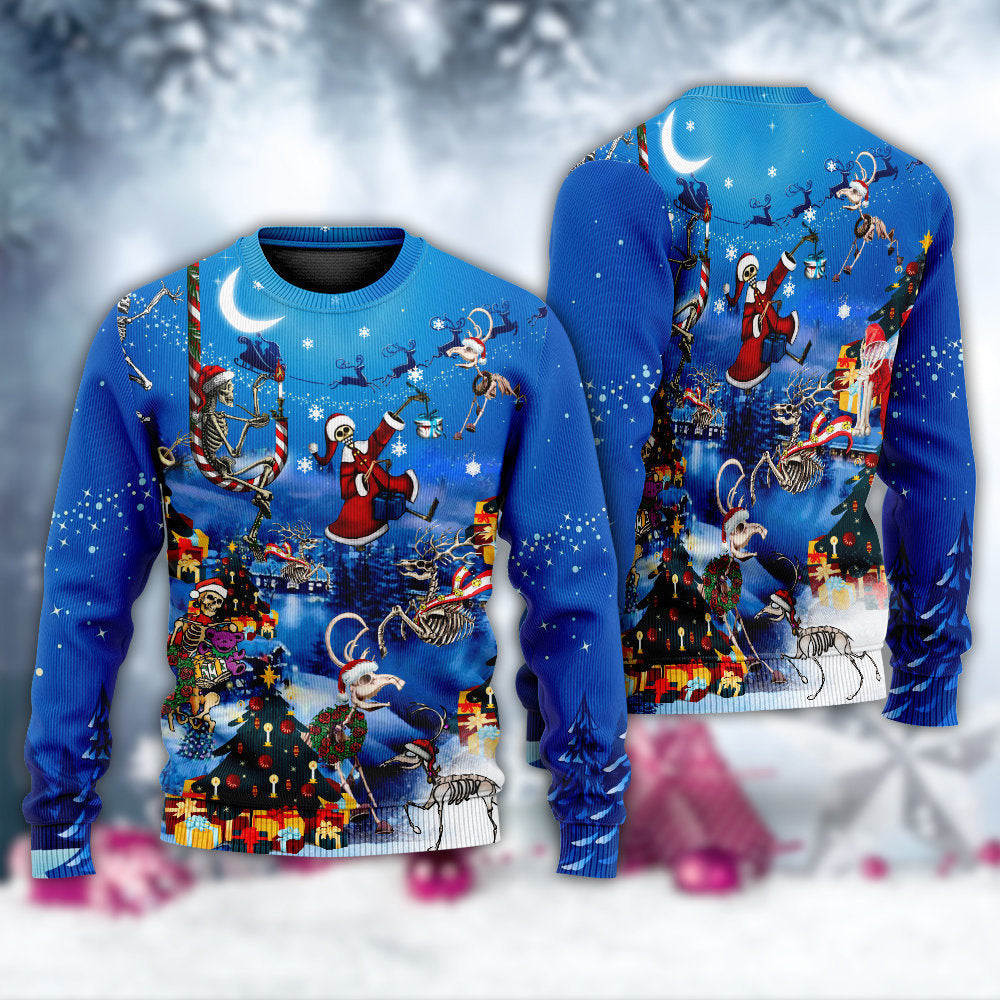 Christmas Skull Merry Xmas Style – Sweater - Ugly Christmas Sweater