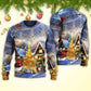 Christmas Santa Reindeer Snowman Family Love Light Art – Sweater - Ugly Christmas Sweater