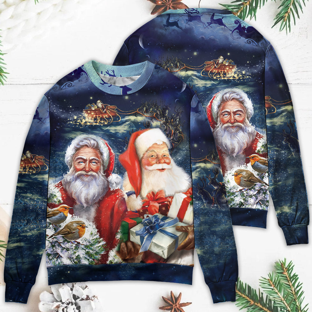 Christmas Santa Claus Snow Scene – Sweater - Ugly Christmas Sweater