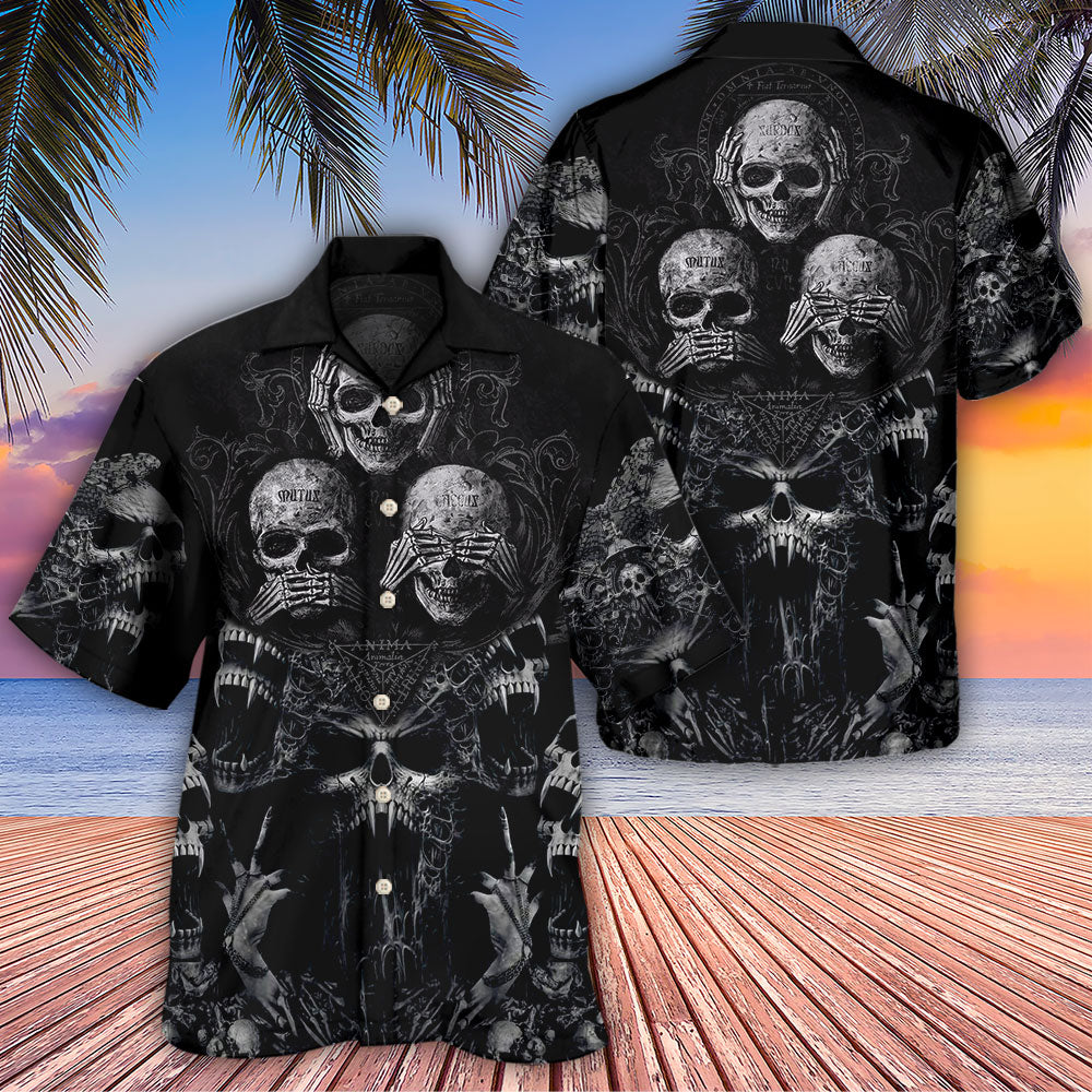 Scary Skull Darkness Fantasy Art - Hawaiian Shirt