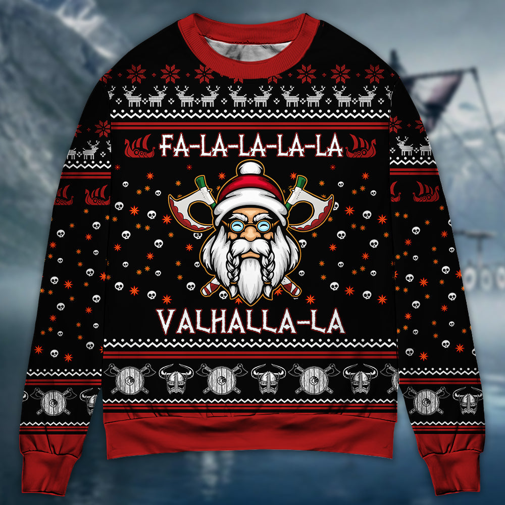 Viking Valhalla White And Red Style – Sweater - Ugly Christmas Sweater