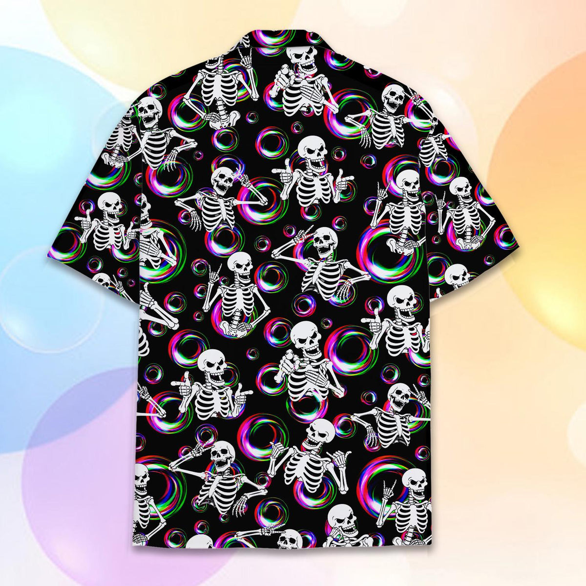Neon Skeleton Retro Disco Glow Party – Hawaiian Shirt