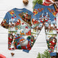 Christmas Say Hi From Santa's Sleigh - Pajamas Short Sleeve - Owls Matrix LTD