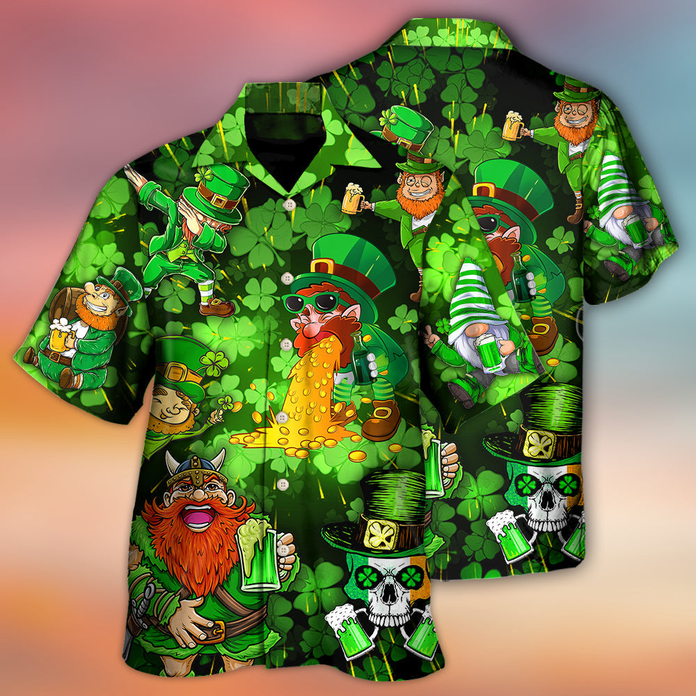 Irish Beer St Patrick Viking Skull Leprechaun - Hawaiian Shirt