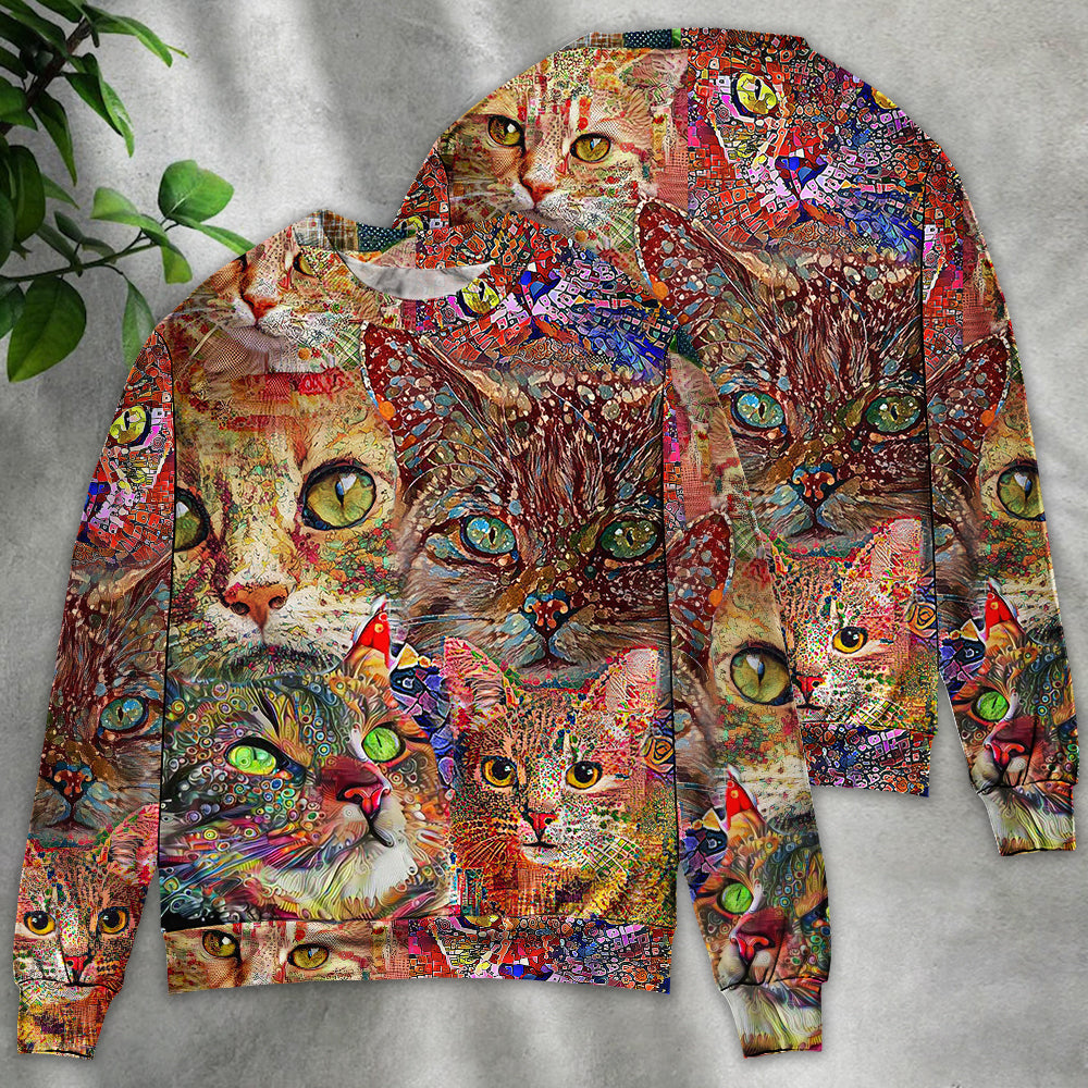 Colorful Cat Art Lover Style – Sweater - Ugly Christmas Sweater