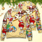 Christmas Santa Eating Pizza Fun – Sweater - Ugly Christmas Sweater