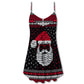 Christmas Santa Retro Nordic Pattern – Women's Summer Sleeveless V-Neck Camisole Dress