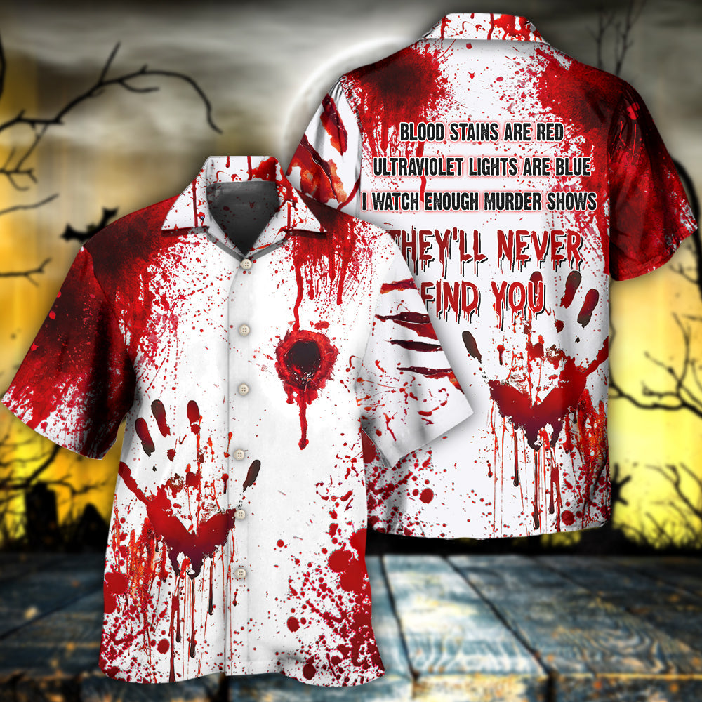 Dark Halloween Blood Warning Horror Art - Hawaiian Shirt