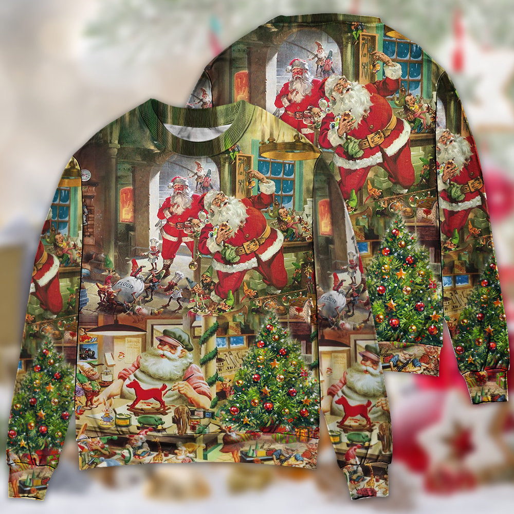 Christmas Santa Toy Workshop – Sweater - Ugly Christmas Sweater