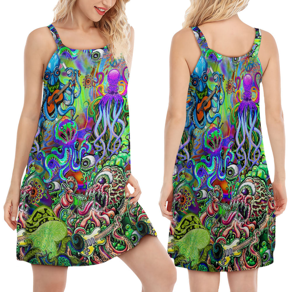 Hippie Forever Young Spirit – Women's Summer Sleeveless V-Neck Camisole Dress