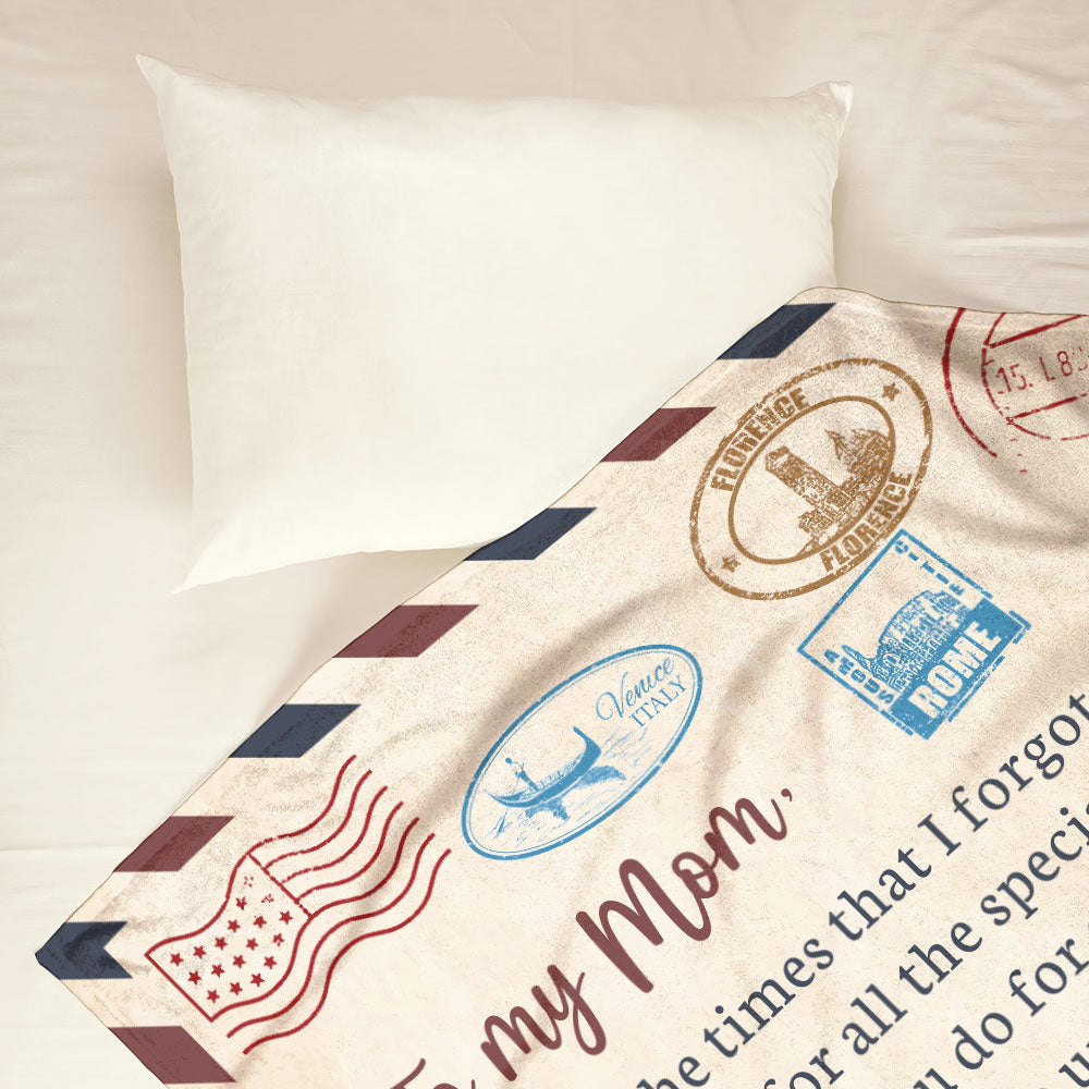 Dear Mom Daughter Love Letter Flannel Blanket For Living Room And Bedroom Styling