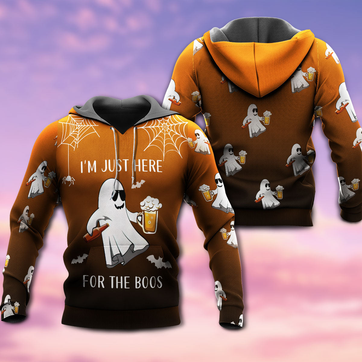 Halloween Boo Beer Art – 3D Hoodie