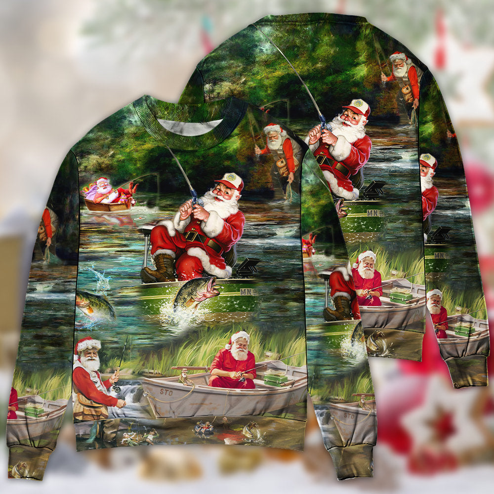Christmas Merry Fishmas Happy Reel – Sweater - Ugly Christmas Sweater