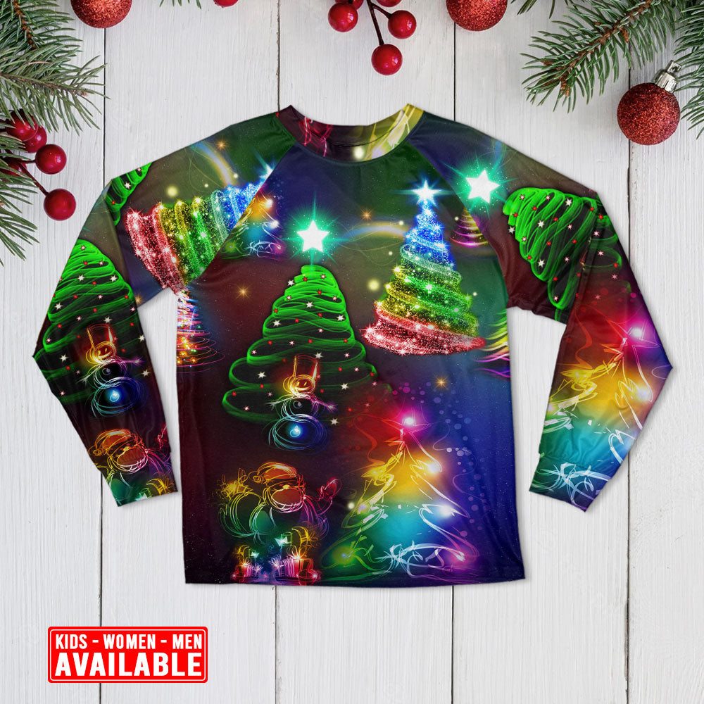 Christmas Tree Merry Everything Happy Always - Pajamas Long Sleeve - Owls Matrix LTD