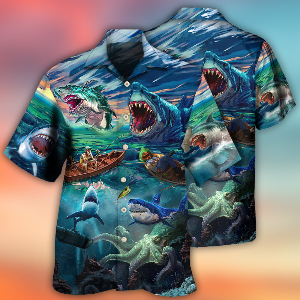 Crazy Shark Fishing Dynamic - Hawaiian Shirt