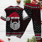 Christmas Santa Claus Retro Viking Pattern - Pajamas Short Sleeve - Owls Matrix LTD