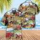 Farm Tractor Rustic Painting Art – Hawaiian Shirt