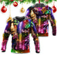 Christmas Guitar Tree Happy Glow Light Art – 3D Hoodie