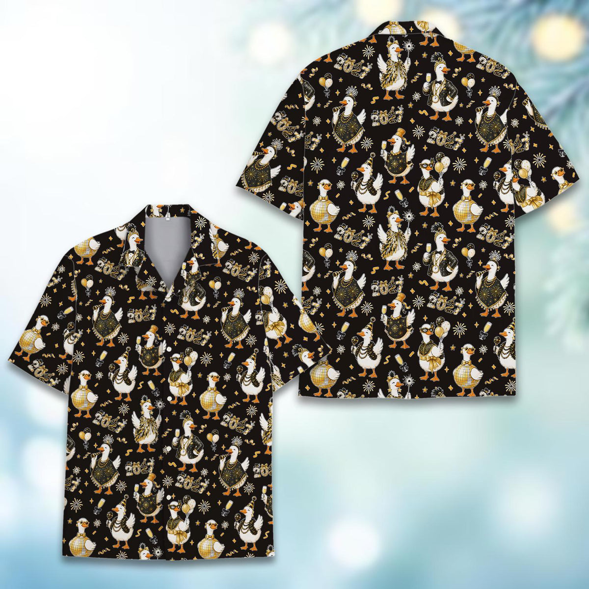 New Year 2027 Funny Duck Countdown Party 2 – Hawaiian Shirt