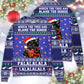 Black Cat Wrecks Tree Funny Holiday – Sweater - Ugly Christmas Sweater