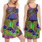 Hippie Mushroom Love Colors – Women's Summer Sleeveless V-Neck Camisole Dress